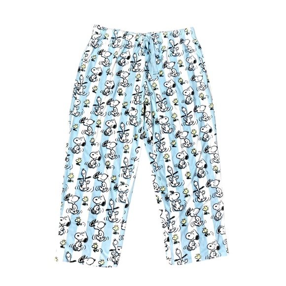 Peanuts Light Blue Snoopy Pajama Bottoms Size L - Picture 2 of 4